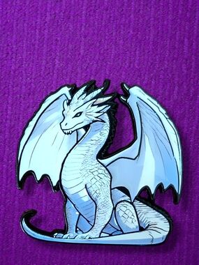 Majestic White Dragon Enamel Pin
